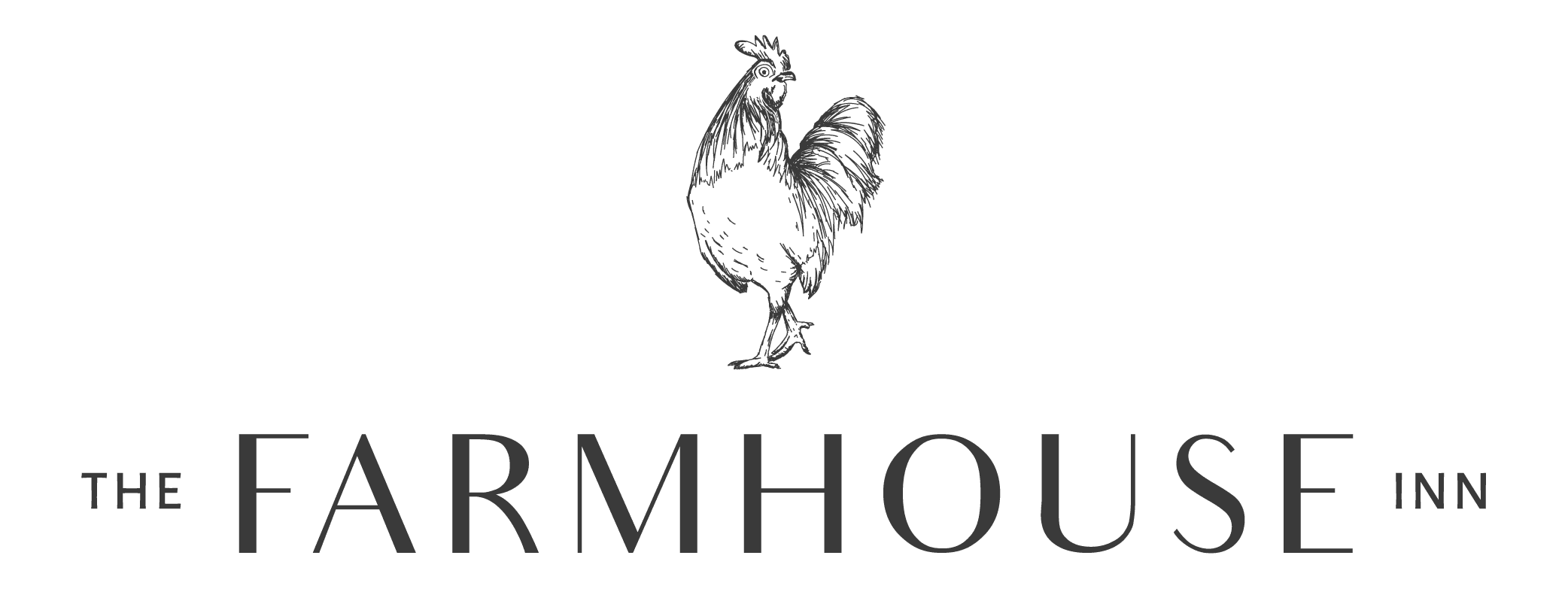 Logo for "The Farmhouse Inn," featuring a silhouette of a rooster.